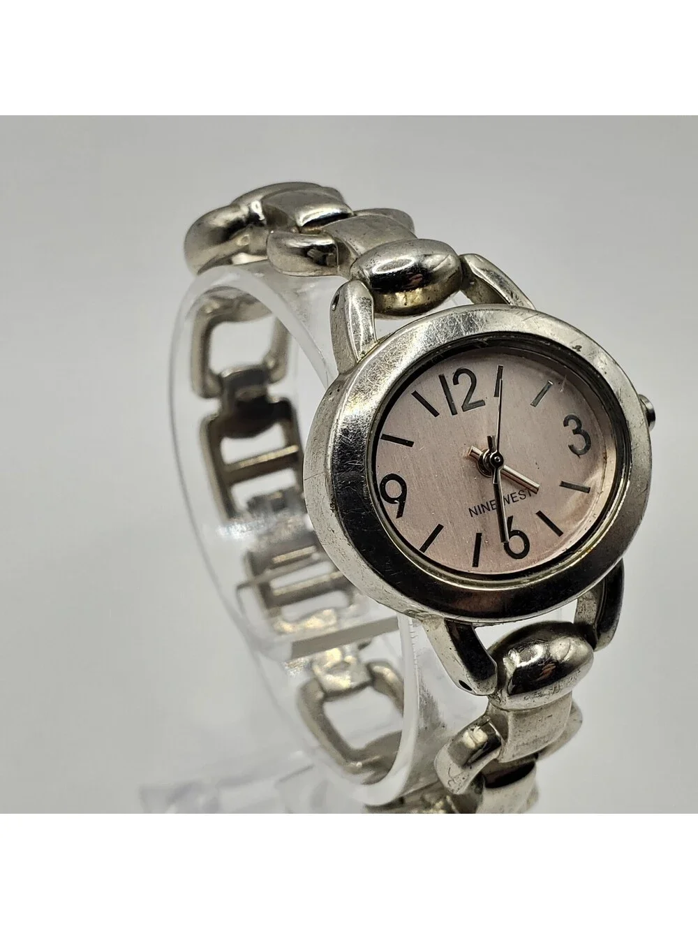 Nine West Watch Women 29mm Silver Tone Oval New Battery